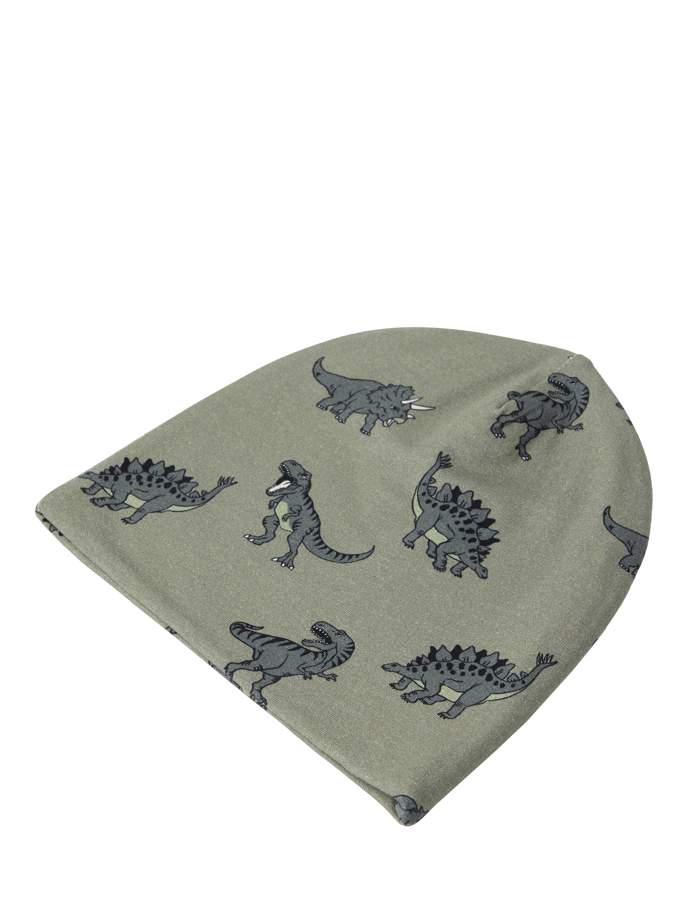 Product image 2 of 3, which shows Lindex Kids' Dinosaur Beanie Hat, Light Dusty Khaki, 5-7 years