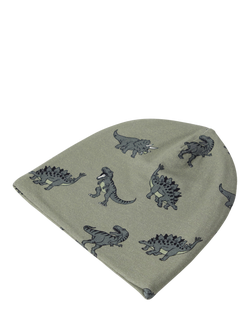 Lindex Kids' Dinosaur Beanie Hat, Light Dusty Khaki - view 2, Light Dusty Khaki