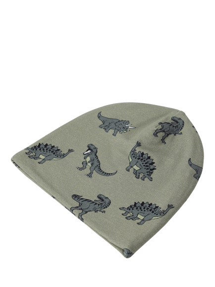 Lindex Kids' Dinosaur Beanie Hat, Light Dusty Khaki - view 2, Light Dusty Khaki