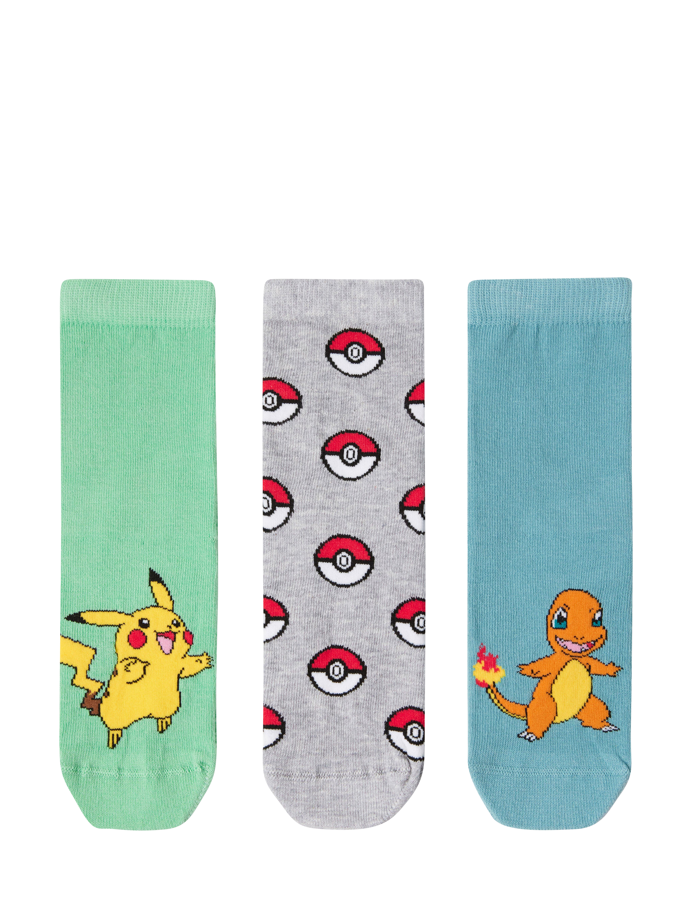Product image 1 of 3, which shows Lindex Kids' Pokemon Socks, Pack of 3, Multi, 2-4 years