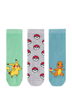 Lindex Kids' Pokemon Socks, Pack of 3, Multi, Multi