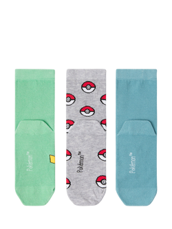 Lindex Kids' Pokemon Socks, Pack of 3, Multi - view 2, Multi