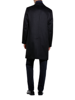 SISLEY Slim Fit Single-Breasted Wool Overcoat - view 2, Black