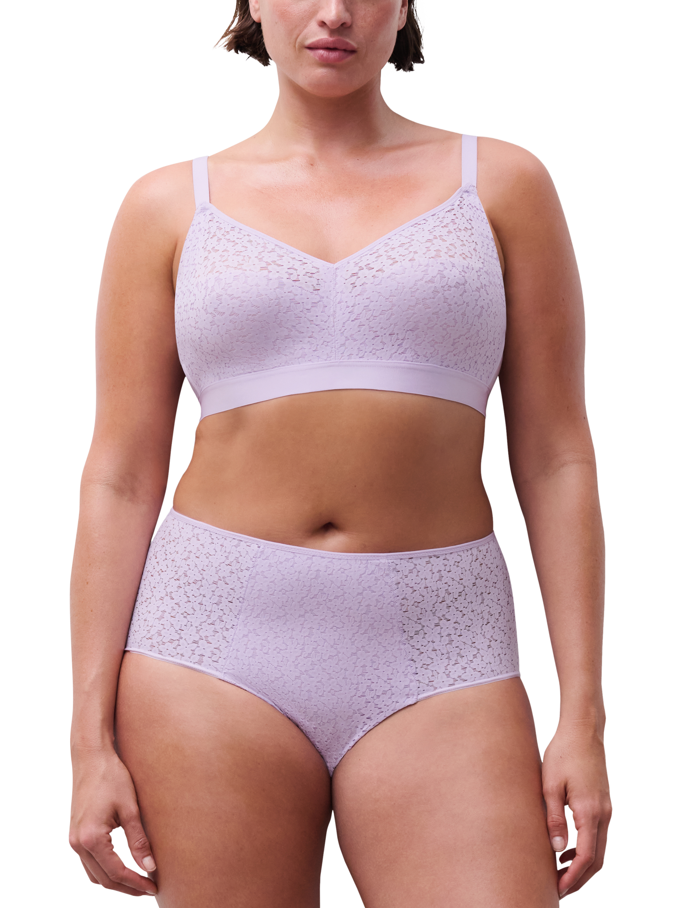 Product image 5 of 6, which shows Chantelle Norah Non Wired Support Bra, Lilac, 32D