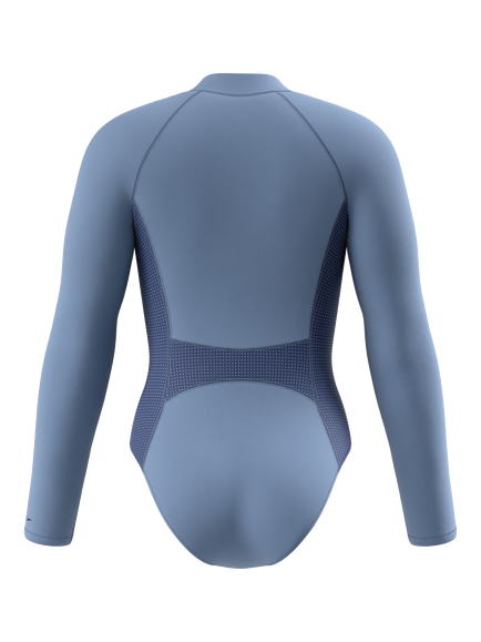 Speedo Scuba Flex Long Sleeve Swimsuit, Blue/Oceanic - view 2, Blue/Oceanic
