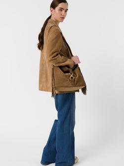 Gerard Darel Taely Regular Cut Suede Blazer, Sand - view 2, Sand