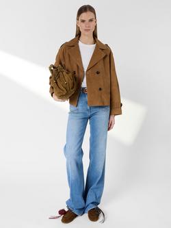 Gerard Darel Tamy Pure Suede Jacket, Camel, Camel
