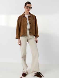 Gerard Darel Tanael Suede Jacket, Straw - view 2, Straw