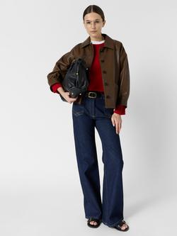 Gerard Darel Tinae Pure Leather Jacket, Brown, Brown