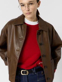 Gerard Darel Tinae Pure Leather Jacket, Brown - view 2, Brown