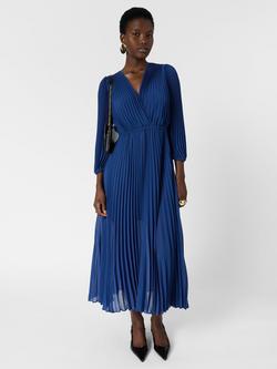 Gerard Darel Rayna Pleated Midi Dress, Blue, Blue