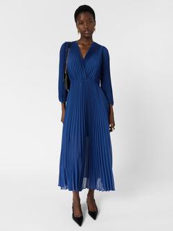 Gerard Darel Rayna Pleated Midi Dress, Blue - view 2, Blue