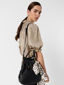 Gerard Darel Ceva Metallic Ruffle Trim Top, Yellow - view 2, Yellow