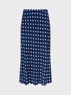 Gerard Darel Jolana Polka Dot Midi Skirt, Navy, Navy