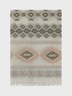 Gerard Darel Delia Cotton Blend Geo Print Scarf, Khaki Green, Khaki Green