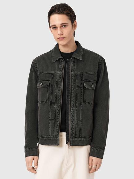 AllSaints Brightmore Denim Jacket, Dirty Black, Dirty Black