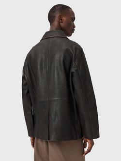 AllSaints Hartwell Relaxed Fit Leather Jacket, Cognac Brown - view 2, Cognac Brown