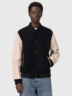 AllSaints Holloway Bomber Jacket, Black/Multi, Black/Multi