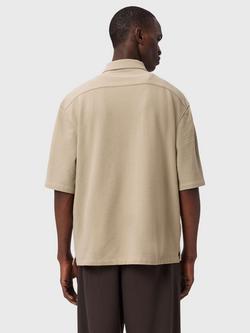 AllSaints Stallone Cotton Short Sleeve Shirt, Dune Brown - view 2, Dune Brown