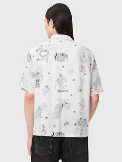 AllSaints Terra Short Sleeve Shirt containing LENZING™ ECOVERO™ Viscose - view 2, Ecru