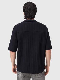 AllSaints Trace Cotton Short Sleeve Shirt - view 2, Jet Black