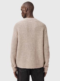 AllSaints Lover Knit Alpaca Wool Blend Jumper, Pebble Brown - view 2, Pebble Brown