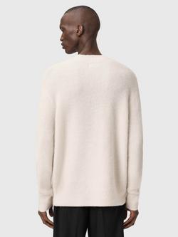 AllSaints Ridges Alpaca Wool Blend Jumper, Ecru/Black - view 2, Ecru/Black