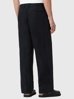 AllSaints Roland Straight Leg Chino Trousers, Faded Black - view 2, Faded Black