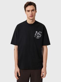 AllSaints Mixtape Cotton Logo Graphic T-Shirt, Jet Black, Jet Black