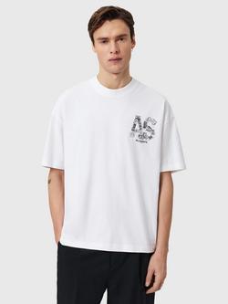 AllSaints Mixtape Cotton Short Sleeve Graphic T-Shirt, Optic White, Optic White