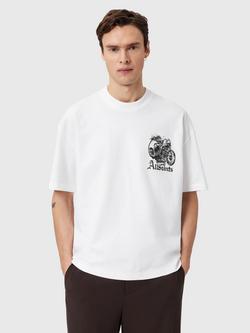 AllSaints Panhead Cotton Loose Fit Short Sleeve Logo T-Shirt, Optic White, Optic White