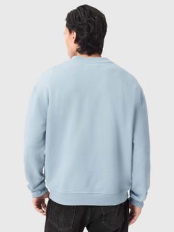 AllSaints Asher Organic Cotton Crew Neck Sweatshirt - view 2, Misty Blue