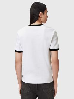 AllSaints Austin Slim Fit Crew Neck T-Shirt, Optic White/Black - view 2, Optic White/Black