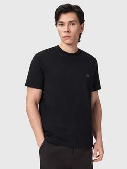 AllSaints Cipher Cotton Crew Neck T-Shirt, Jet Black, Jet Black