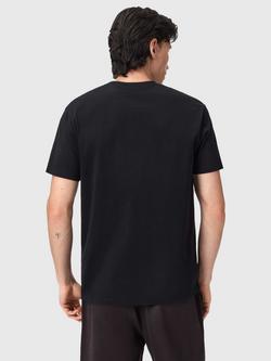 AllSaints Cipher Cotton Crew Neck T-Shirt, Jet Black - view 2, Jet Black