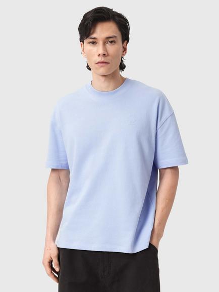 AllSaints Haven Organic Cotton Short Sleeve Crew Neck T-Shirt, Villa Blue