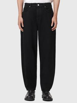 AllSaints Curve Mid Rise Tapered Jeans, Washed Black, Washed Black