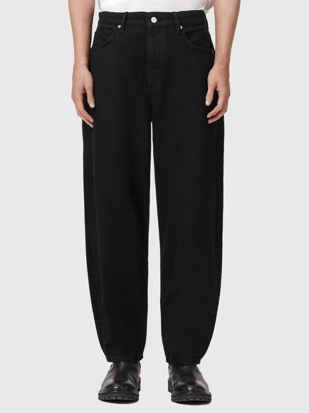 AllSaints Curve Mid Rise Tapered Jeans, Washed Black, Washed Black