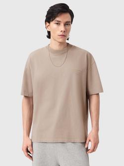 AllSaints Xander Cotton Loose Fit Short Sleeve Logo T-Shirt, Dusk White, Dusk White