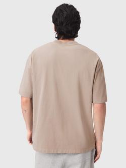 AllSaints Xander Cotton Loose Fit Short Sleeve Logo T-Shirt, Dusk White - view 2, Dusk White