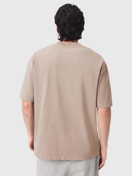 AllSaints Xander Cotton Loose Fit Short Sleeve Logo T-Shirt, Dusk White - view 2, Dusk White