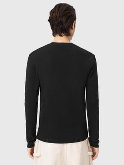 AllSaints Theo Cotton Blend Long Sleeve T-Shirt, Black - view 2, Black