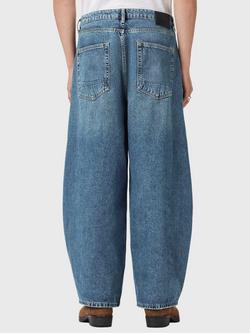 AllSaints Barrel Leg Slouch Jeans, Destroy Mid Indigo - view 2, Destroy Mid Indigo