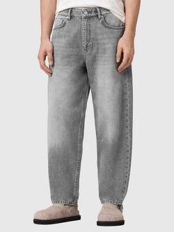 AllSaints Curve Barrel Fit Jeans, Washed Grey, Washed Grey
