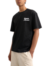 Topman Bonjour Print Relaxed Fit Cotton T-Shirt, Black