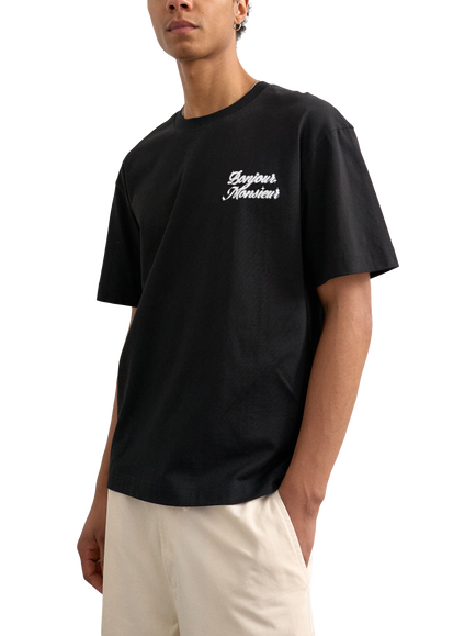 Topman Bonjour Print Relaxed Fit Cotton T-Shirt, Black, Black