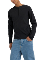 Topman Cotton Blend Regular Fit Short Sleeve Henley T-Shirt, Black