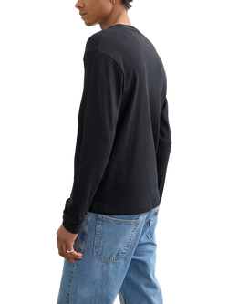 Topman Cotton Blend Regular Fit Short Sleeve Henley T-Shirt, Black - view 2, Black