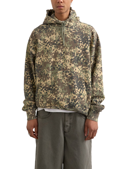 Topman Heavyweight Oversized Fit Camo Print Hoodie, Khaki, Khaki