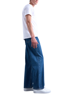 Topman Rigid Baggy Jeans - view 2, Mid Wash